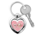 Paw Dog Pet Puppy Canine Cute Key Chain (Heart) Front