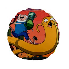 Finn And Jake Adventure Time Bmo Cartoon Standard 15  Premium Round Cushions by Bedest