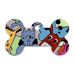 Graffiti Monster Street Theme Dog Tag Bone (two Sides) by Bedest