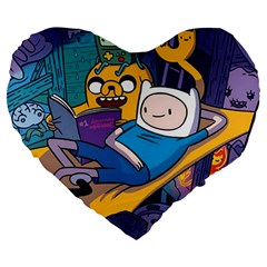 Adventure Time Finn  Jake Marceline Large 19  Premium Heart Shape Cushions by Bedest