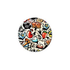 Comical Words Animals Comic Omics Crazy Graffiti Golf Ball Marker (4 Pack) by Bedest