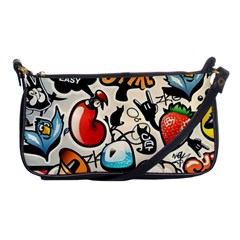 Comical Words Animals Comic Omics Crazy Graffiti Shoulder Clutch Bag by Bedest