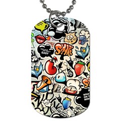 Art Book Gang Crazy Graffiti Supreme Work Dog Tag (one Side) by Bedest