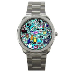 Graffiti Pop Art Crazy Retro Sport Metal Watch by Bedest