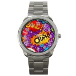 Crash Bang Adventure Time Art Boom Graffiti Sport Metal Watch Front