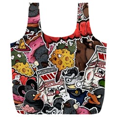 Stickerbomb Crazy Graffiti Graphite Monster Full Print Recycle Bag (xxl) by Bedest