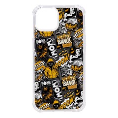 Boom Bang Art Crazy Drawing Graffiti Hello Retro Sayings Yellow Iphone 14 Tpu Uv Print Case by Bedest