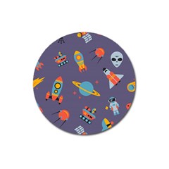 Space Seamless Patterns Magnet 3  (round) by Hannah976