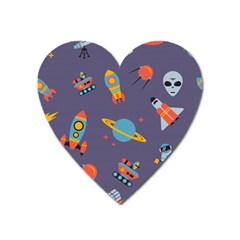 Space Seamless Patterns Heart Magnet by Hannah976