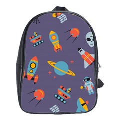 Space Seamless Patterns School Bag (large) by Hannah976