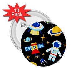 Space Seamless Pattern Cartoon Art 2 25  Buttons (10 Pack)  by Hannah976