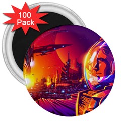 Far Future Human Colonization 3  Magnets (100 Pack) by Hannah976