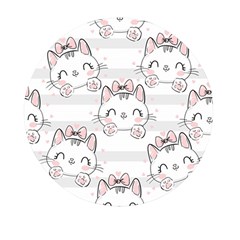 Cat With Bow Pattern Mini Round Pill Box (pack Of 3) by Hannah976