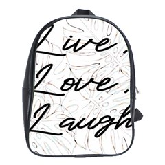 Live Love Laugh Monstera  School Bag (xl) by ConteMonfrey