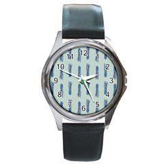 Blue King Pineapple  Round Metal Watch by ConteMonfrey