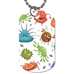 Dangerous Streptococcus Lactobacillus Staphylococcus Others Microbes Cartoon Style Vector Seamless P Dog Tag (Two Sides) Back