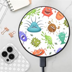 Dangerous Streptococcus Lactobacillus Staphylococcus Others Microbes Cartoon Style Vector Seamless P Wireless Fast Charger(black) by Ravend