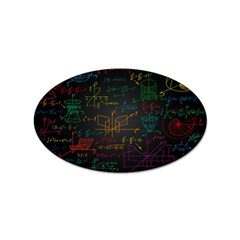 Mathematical Colorful Formulas Drawn By Hand Black Chalkboard Sticker (oval) by Ravend