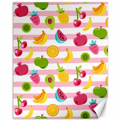 Tropical Fruits Berries Seamless Pattern Canvas 11  X 14  by Ravend