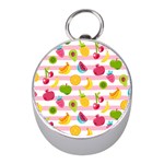 Tropical Fruits Berries Seamless Pattern Mini Silver Compasses Front