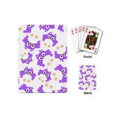 Purple Owl Pattern Background Playing Cards Single Design (mini) by Apen