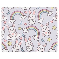 Seamless Pattern With Cute Rabbit Character Premium Plush Fleece Blanket (medium) by Apen