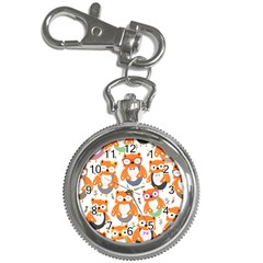 Cute Colorful Owl Cartoon Seamless Pattern Key Chain Watches by Apen