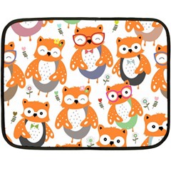 Cute Colorful Owl Cartoon Seamless Pattern Fleece Blanket (mini) by Apen