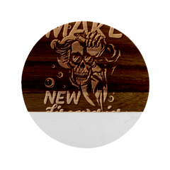 Dont Fear Marble Wood Coaster (round) by Saikumar