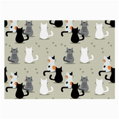 Cute Cat Seamless Pattern Large Glasses Cloth by Ravend