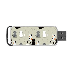 Cute Cat Seamless Pattern Portable Usb Flash (one Side) by Ravend