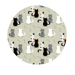 Cute Cat Seamless Pattern Mini Round Pill Box (pack Of 3) by Ravend