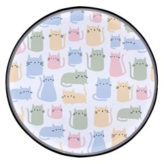 Cute Cat Colorful Cartoon Doodle Seamless Pattern Wireless Fast Charger(black) by Ravend