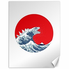 The Great Wave Of Kaiju Canvas 12  X 16  by Cendanart