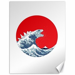 The Great Wave Of Kaiju Canvas 18  X 24  by Cendanart