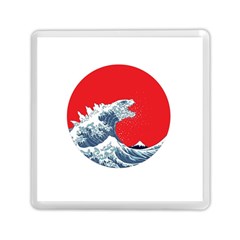 The Great Wave Of Kaiju Memory Card Reader (square) by Cendanart