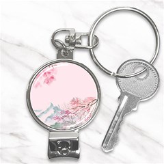 Pink Chinese Style Cherry Blossom Nail Clippers Key Chain by Cendanart