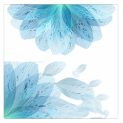 Blue-flower Square Satin Scarf (36  X 36 ) by saad11