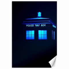 Blue Tardis Doctor Who Police Call Box Canvas 20  X 30  by Cendanart