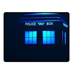 Blue Tardis Doctor Who Police Call Box Fleece Blanket (small) by Cendanart