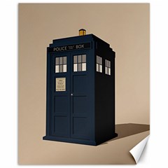 Tardis Doctor Who Minimal Minimalism Canvas 11  X 14  by Cendanart