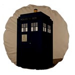 Tardis Doctor Who Minimal Minimalism Large 18  Premium Round Cushions Front