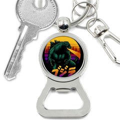 Godzilla Retrowave Bottle Opener Key Chain by Cendanart