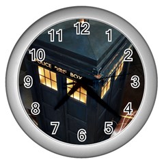 Tardis Bbc Doctor Who Dr Who Wall Clock (silver) by Cendanart