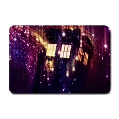 Tardis Regeneration Art Doctor Who Paint Purple Sci Fi Space Star Time Machine Small Doormat by Cendanart