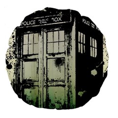 Doctor Who Tardis Large 18  Premium Flano Round Cushions by Cendanart