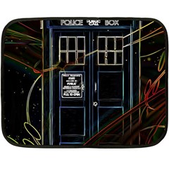 Tardis Doctor Who Magic Travel Macine Fantasy Two Sides Fleece Blanket (mini) by Cendanart