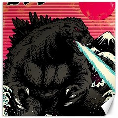 Godzilla Vintage Wave Canvas 20  X 20  by Cendanart