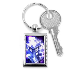 Tardis Doctor Who Blue Travel Machine Key Chain (rectangle) by Cendanart