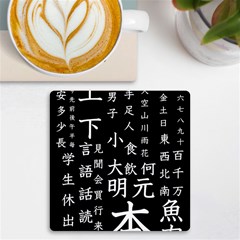 Japanese Basic Kanji Anime Dark Minimal Words Uv Print Square Tile Coaster  by Bedest